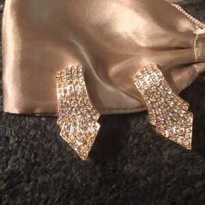 Vintage Clear AB Rhinestone Clips